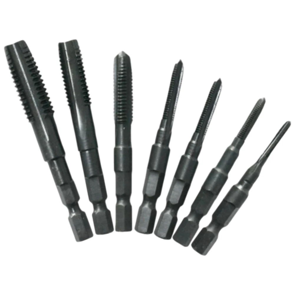 

7 шт. M3-ручной метчик с шестигранным хвостовиком, прямая канавка, нарезка резьбы, набор инструментов для нарезки внутренней резьбы, электрическая дрель Hss, головка