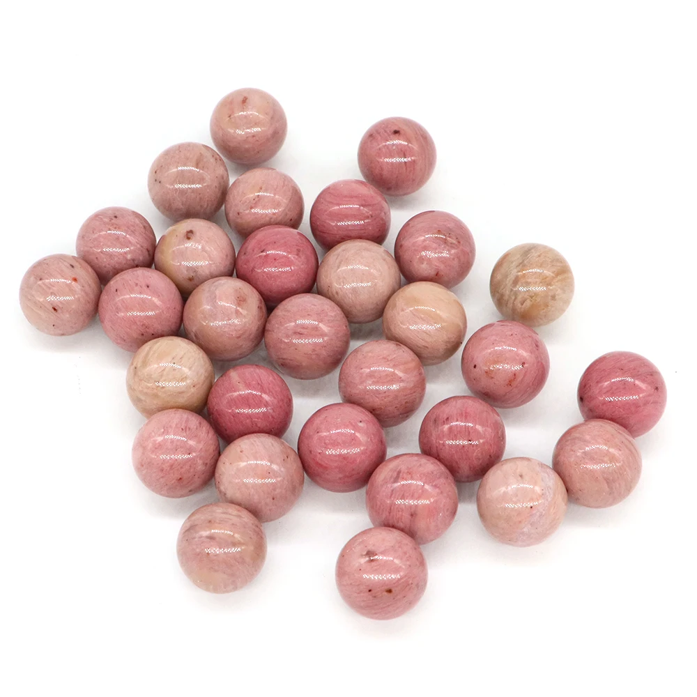 16mm Pink Rhodonite Natural Stone Round Ball Healing Crystal Sphere Energy Mineral Specimen Gem Globe Home Decor Meditation Gift
