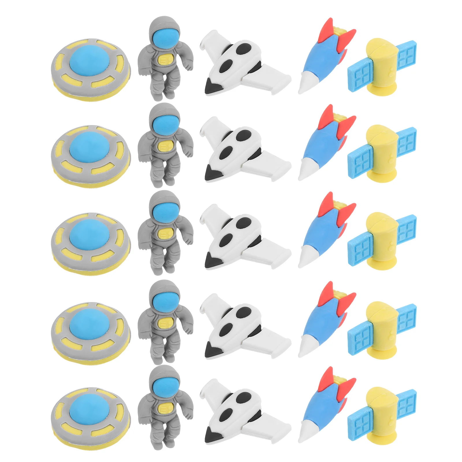 50 قطعة محايات تحت عنوان الفضاء السائبة الكرتون رواد الفضاء الصواريخ الأقمار الصناعية الإبداعية أدوات التعلم آمنة مادة Tpr لا بقايا