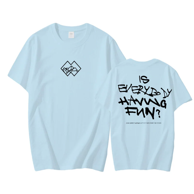 John Summit 2025 New SummerT-shirt 100%Cotton Hip Hop Tshirts Sleeve Male Printing Punk T Shirt Gothic Streetwear O-neck Tops