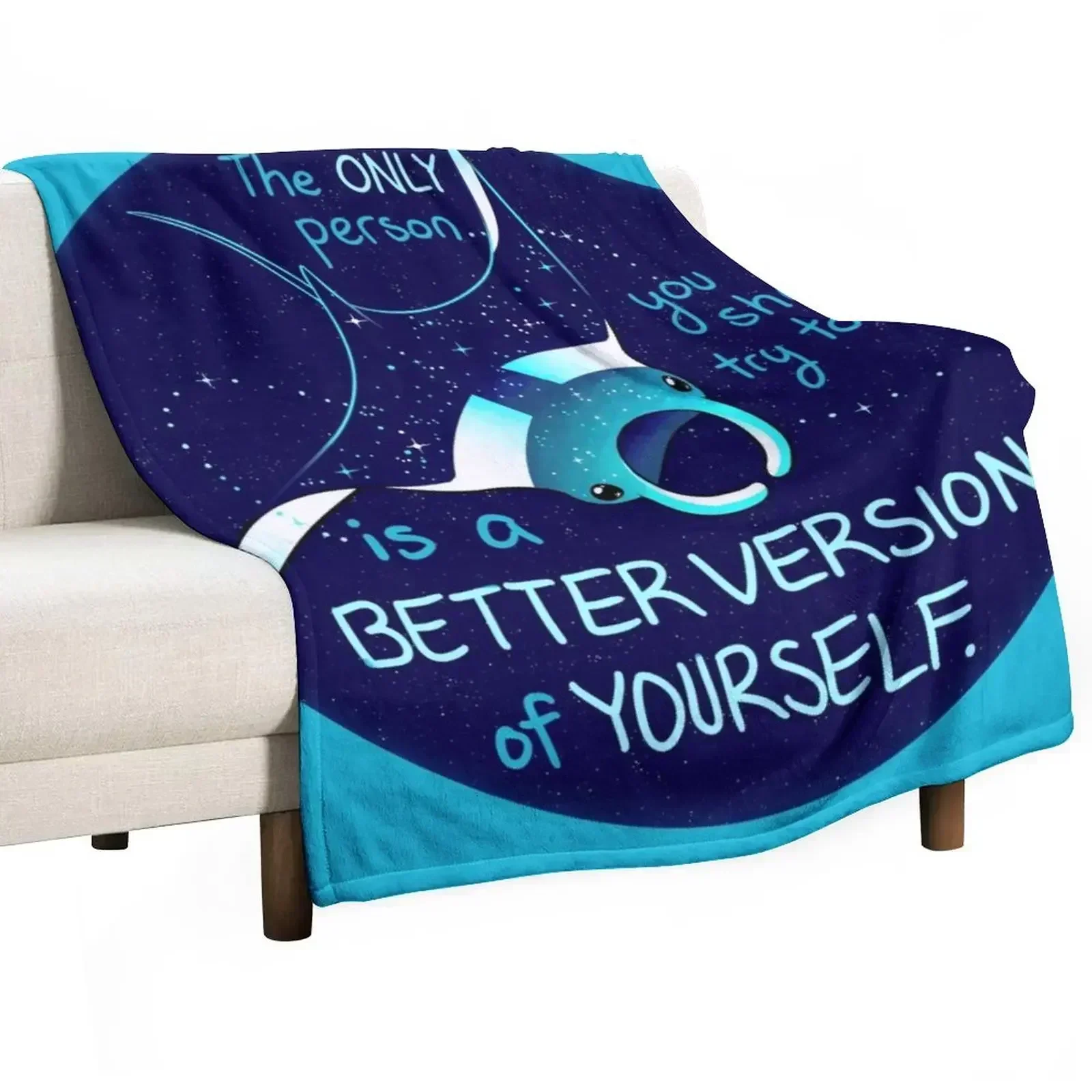 The Only Person You Should Try to Be Galaxy Manta Ray Throw Blanket Hairys anime blankets ands Designers Blankets