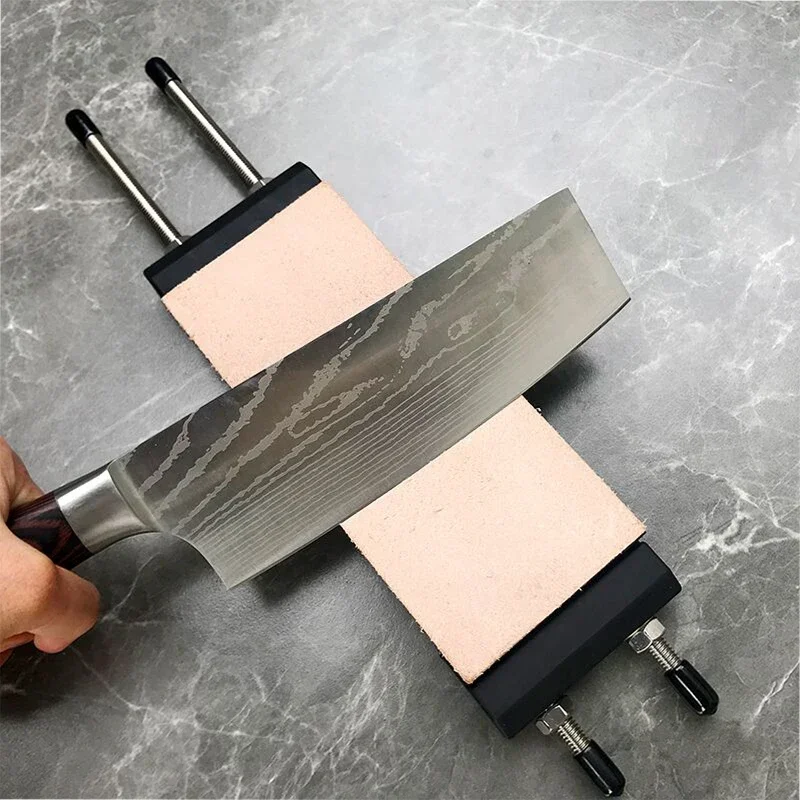 Leather Article Polishing Fixed Angle Sharpener Tool Leather Set Honing Strop Cutter Cowhide Polish Belt Grinding Sharpening Wax