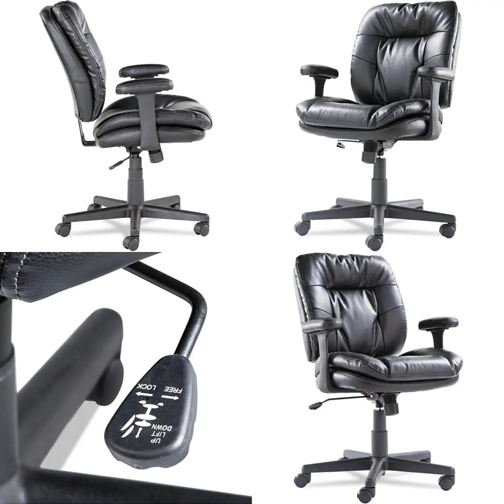 

Поворотное/наклонное кресло руководителя с фиксированными Т-образными подлокотниками, черное