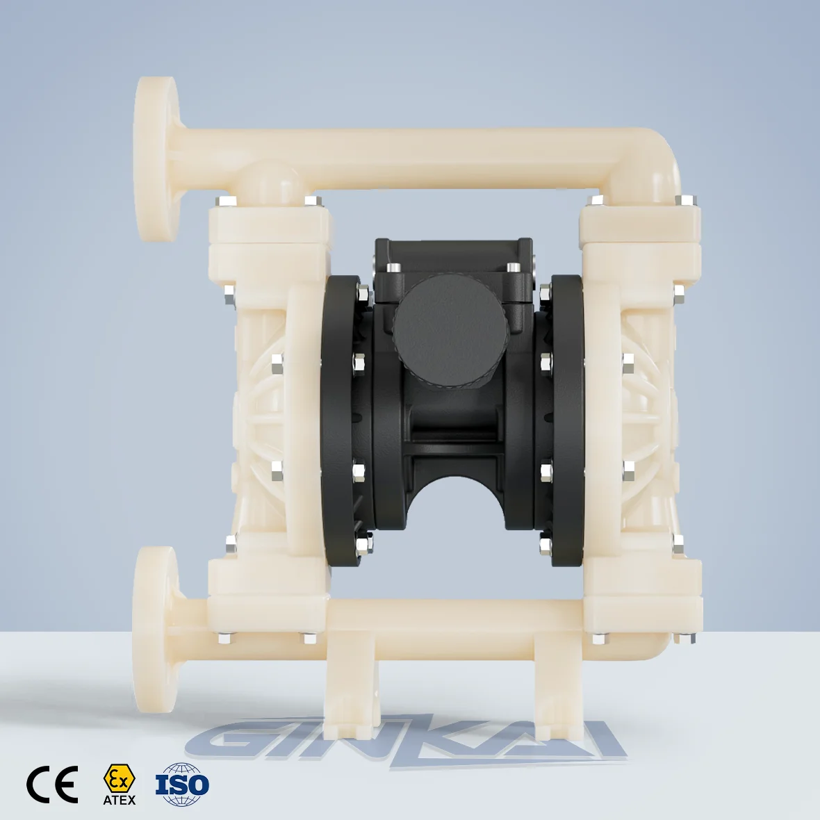 1 Inch PVDF Pneumatic Diaphragm Pump with Strong Acid Corrosion Resistance for Wastewater Handling in Pharmaceutical Industry