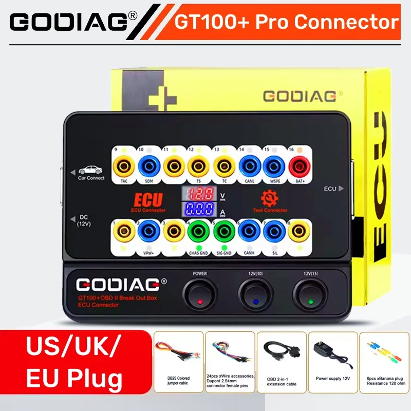 GODIAG GT100 Pro Obd2 صندوق القطع 16PIN ECU مقاعد البدلاء موصل العرض الحالي الإلكتروني بروتوكول CANBUS ل Xhorse VVDI Autel