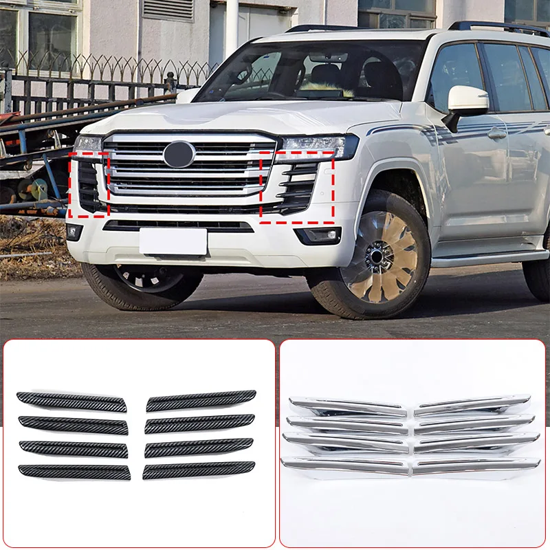 

Для Toyota Land Cruiser 300 LC300 2021 2022 2023 2024 ABS углеродное волокно хромированный передний бампер гриль решетка Аксессуары для автомобилей