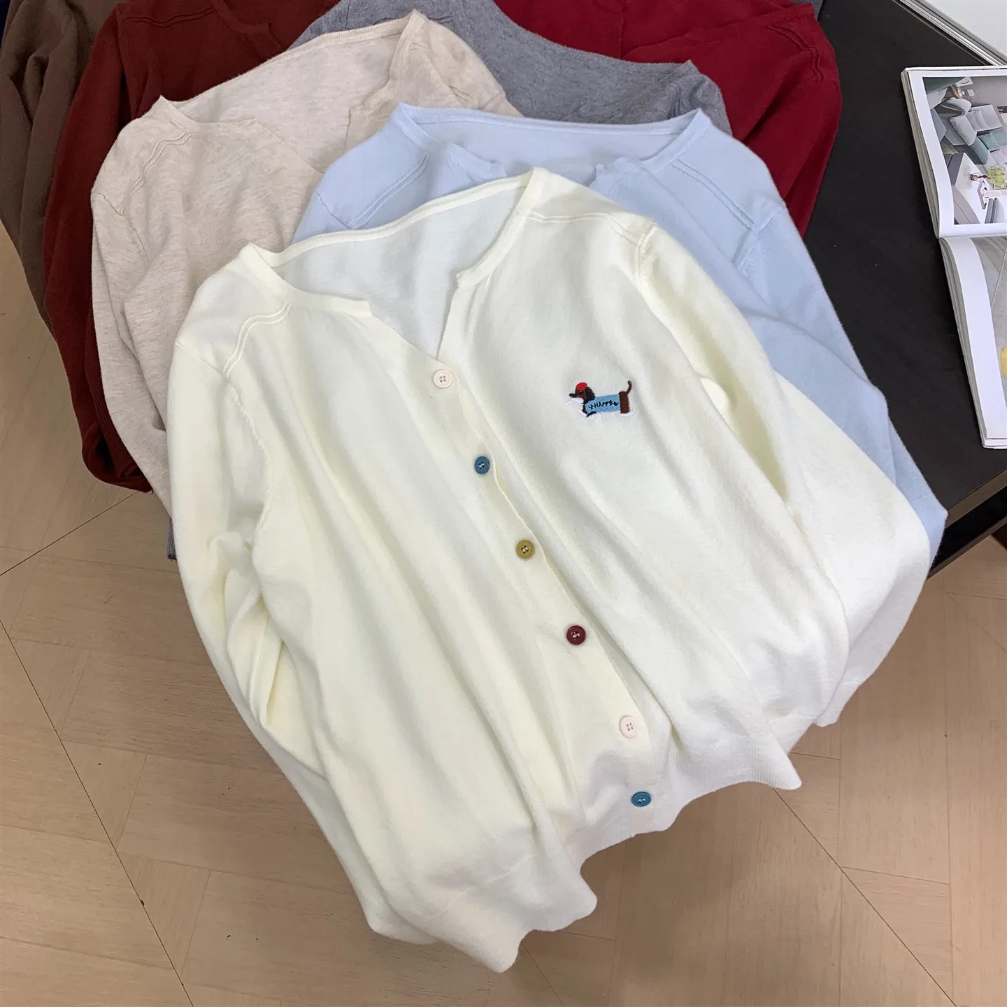 

Faionable Long Sve round Ne Sweater Single Button Winter Open Cardigan Straight Cut Slimming Women's J26 Sweet Sle