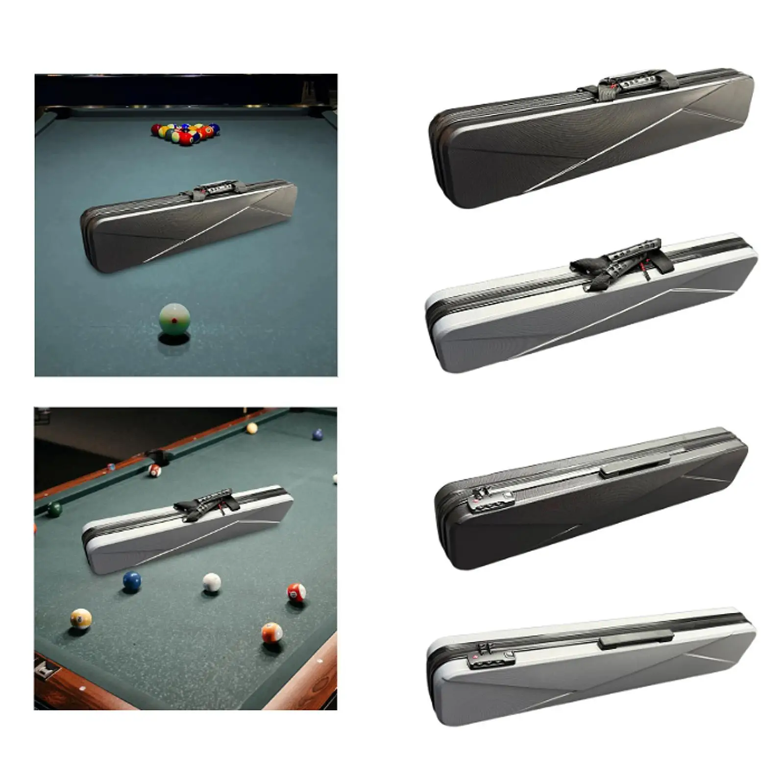 

Billiard Pool Cue Case Hold up to 3 Butts and 3 Shafts Waterproof with Adjustable Shoulder Strap Carry Box for 1/2 Pool Cues