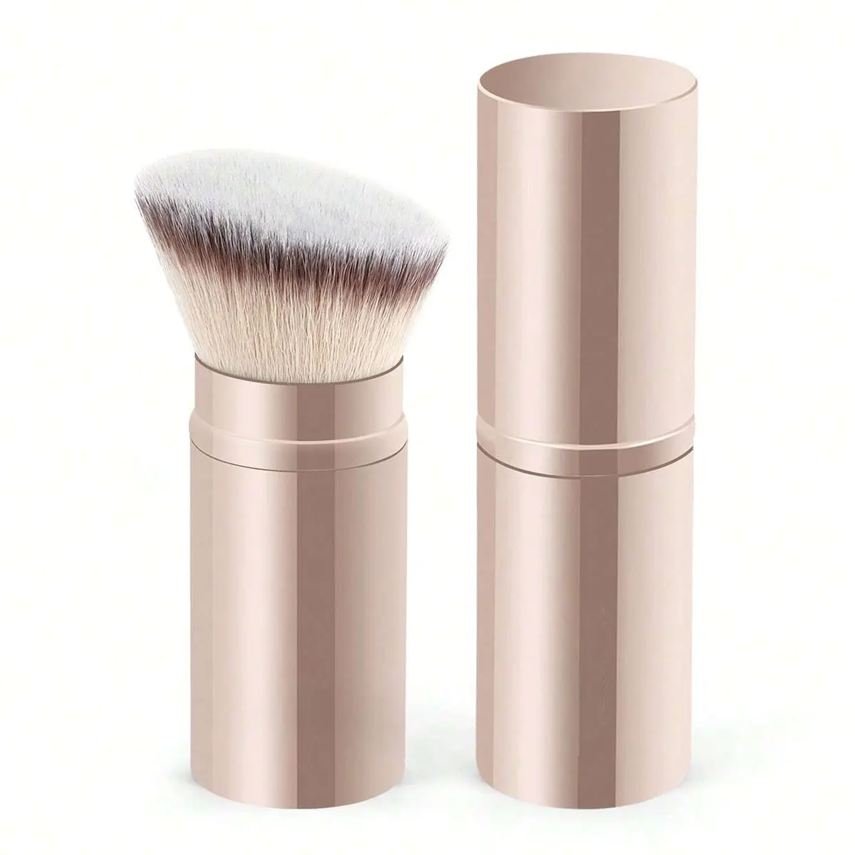 1pc profissional facial cabeça oblíqua escova retrátil, pincel de maquiagem, blush escova de fundação, pincel de pó solto, syntheti