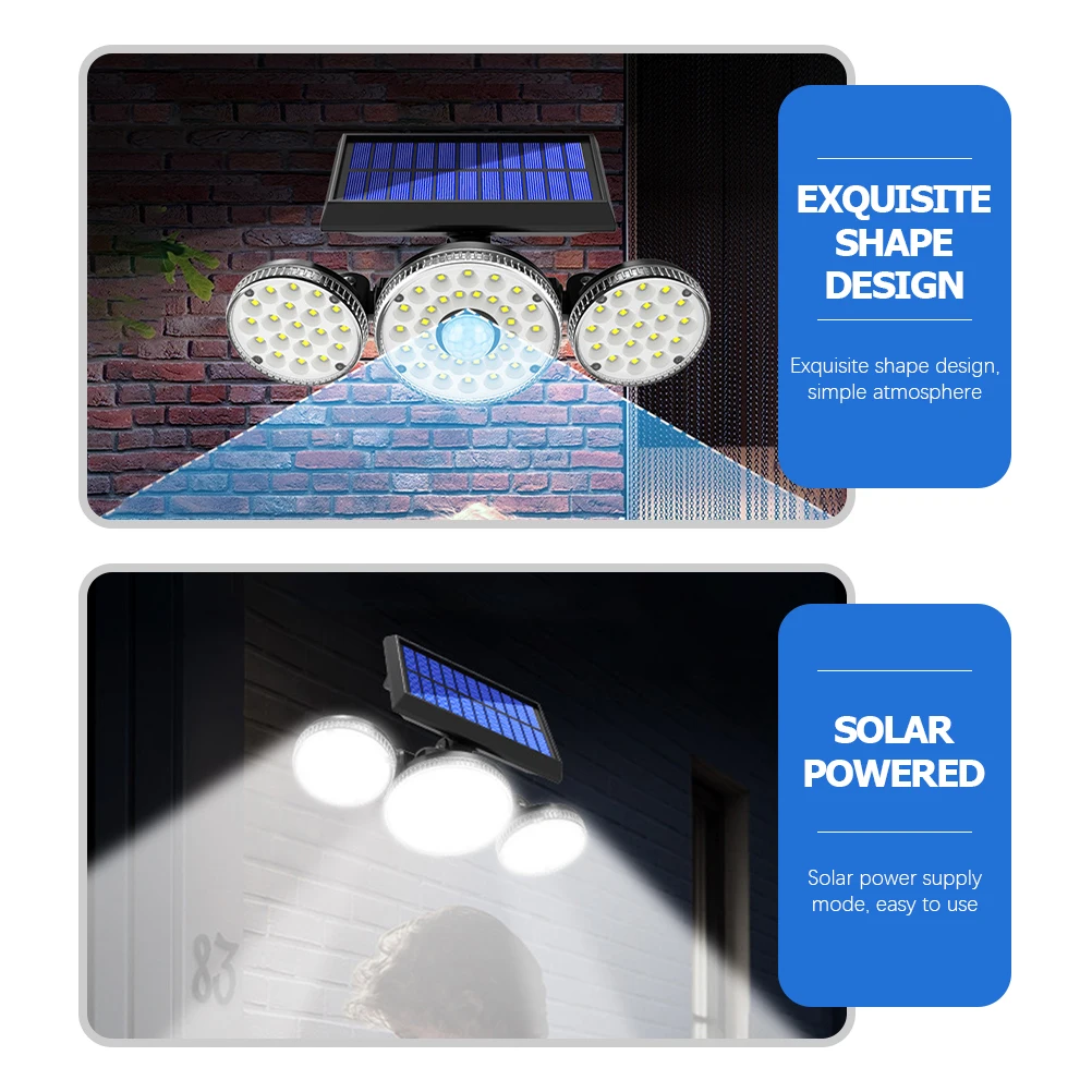 

Solar Outdoor Lights LED Flood Light Intelligent Sensor 3 5m High Brightness IP65 Waterproof Security Motion Wall Lamp