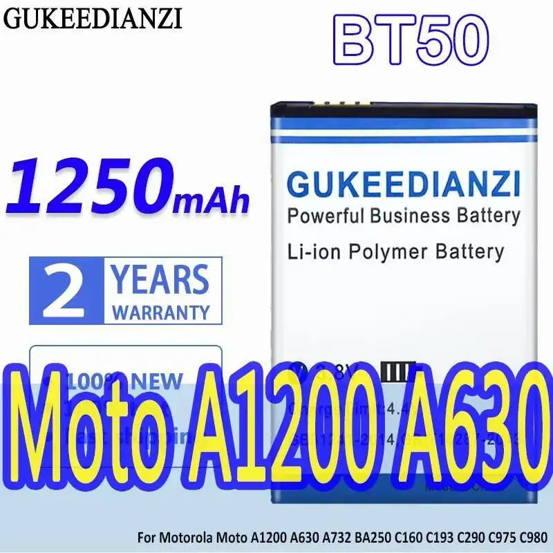 

1250 мАч BT50 безопасный аккумулятор для мобильного телефона для Motorola Moto A1200 A630 A732 BA250 C160 C193 C290 C975 C980