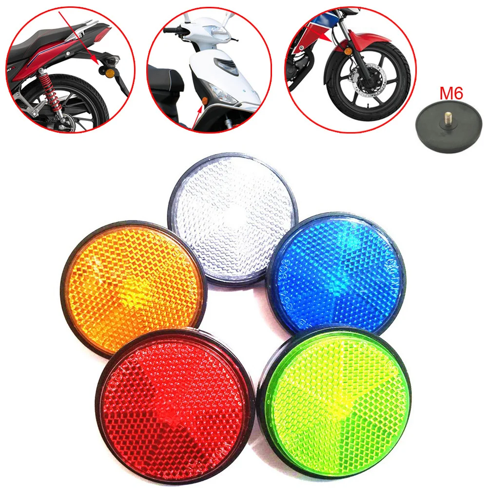 1pcs Circular Reflector General Purpose Motorcycle Electric Bike Bicycle Sticker Reflective Plate Circular Reflective Sheet