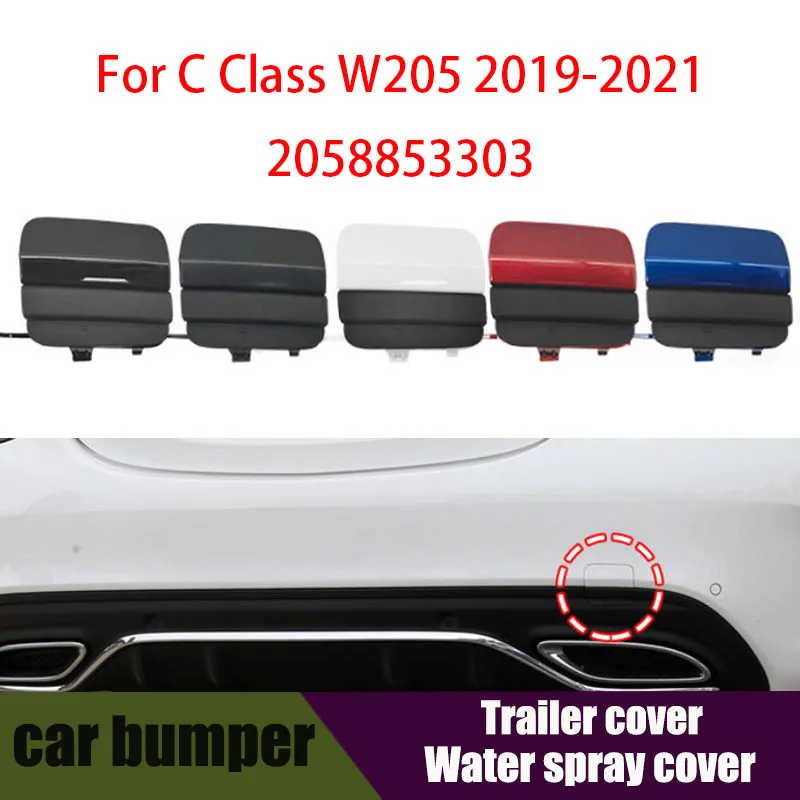 

For Mercedes W205 Car Rear Bumper Tow Hook Cover Cap White For Benz C Class Sport 2019-2021 C180 C200 C220 C250 C300 2058853303