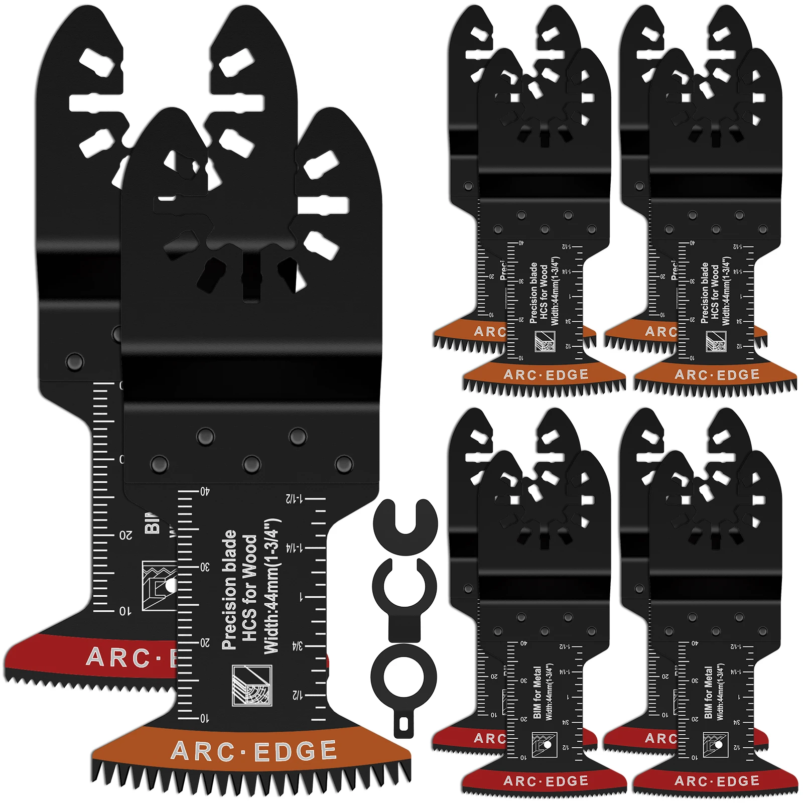 10 件 Oscillating Saw Blades Set Multipurpose Curved-Edge Bi-Metal Multitool Blades Durable Japanese Teeth Saw Blade