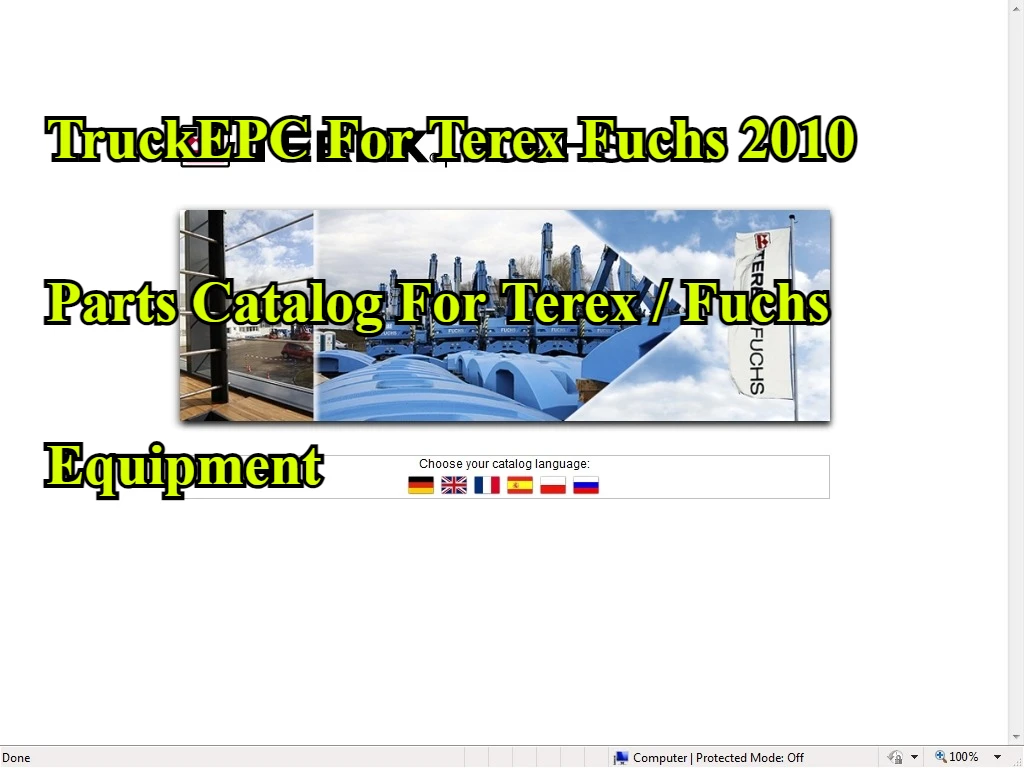 

TruckEPC для Terex Fuchs 2010, каталог запчастей для оборудования Terex/Fuchs