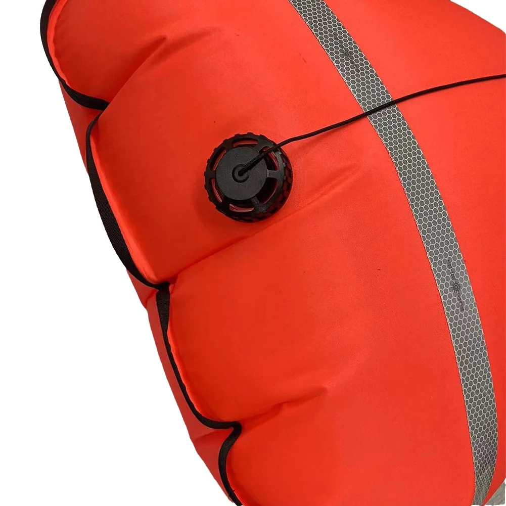 A56XQ Cintura di sollevamento per galleggiamento per immersione Ad alta visibilità 140 libbre Valvola di sovrapressione Borsa di sollevamento per salvataggio subacqueo per lo snorkeling B