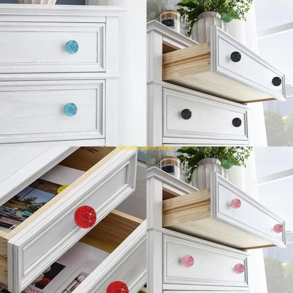 

97QC 4 шт. ручка для шкафа со стразами, ручки для шкафа, модные ручки для дверей ящика, мебельная фурнитура, легко установить