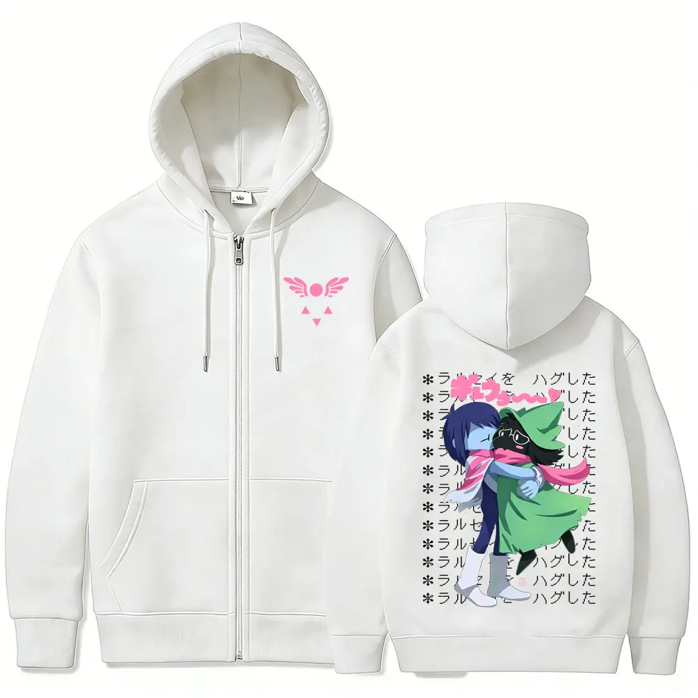 Spiel Deltarune Ralsei Kris Zipper Hoodie Herren Casual Humor Harajuku Zip-Up Jacke Unisex Langarm Oversized Zip-Up Sweatshirt – Detail 7