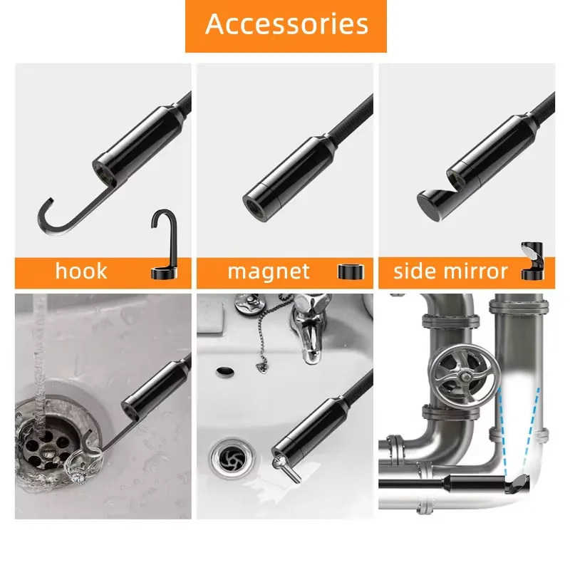 10 /15/20m Auto Focus Endoscope Camera 3-in-1 Engine Repair Duct Sewer Inspection Fishing Borescope Camera Support Android PC - Image 6
