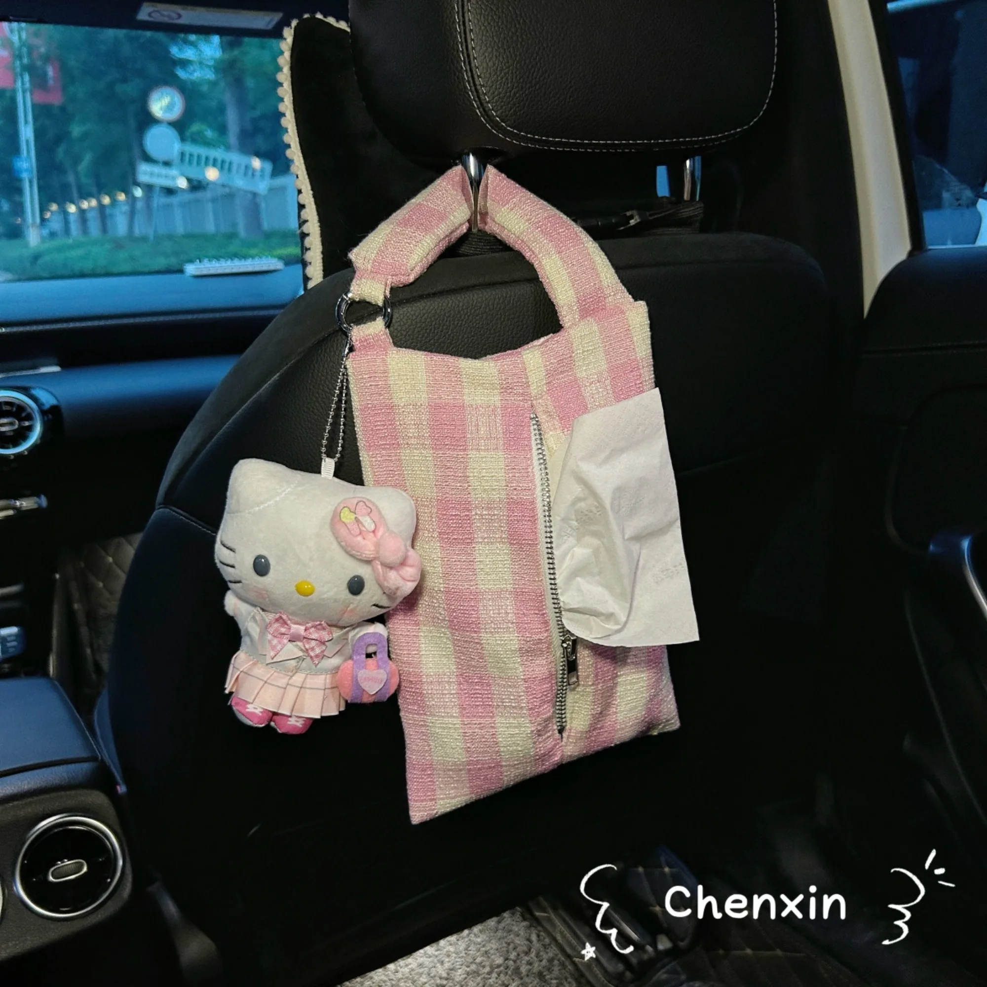 

Car Tissue Organizer Bag Paper Towel Storage Box Accessories Hanging Tissue Holder Vehicle Case Paper Box
