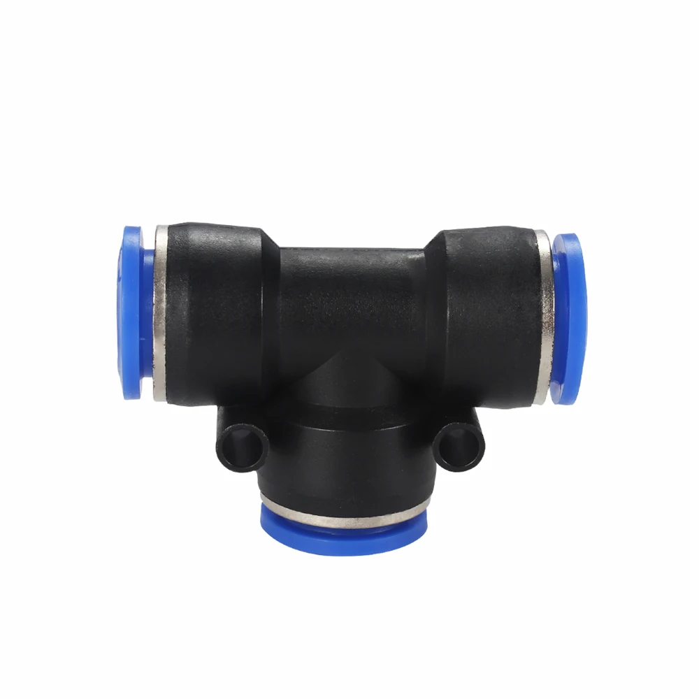 空気圧継手 PEパイプコネクタ 4-16mm外径 エアホース プラスチック プッシュイン クイックコネクタ エア継手 配管用 チューブ用 T字型