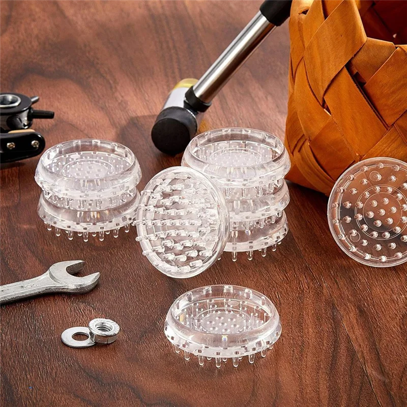 AAAF Spiked Caster Cups Round For Furniture Leg Carpet Protector Set Of 24 Pieces For Furniture, Sofas Tables