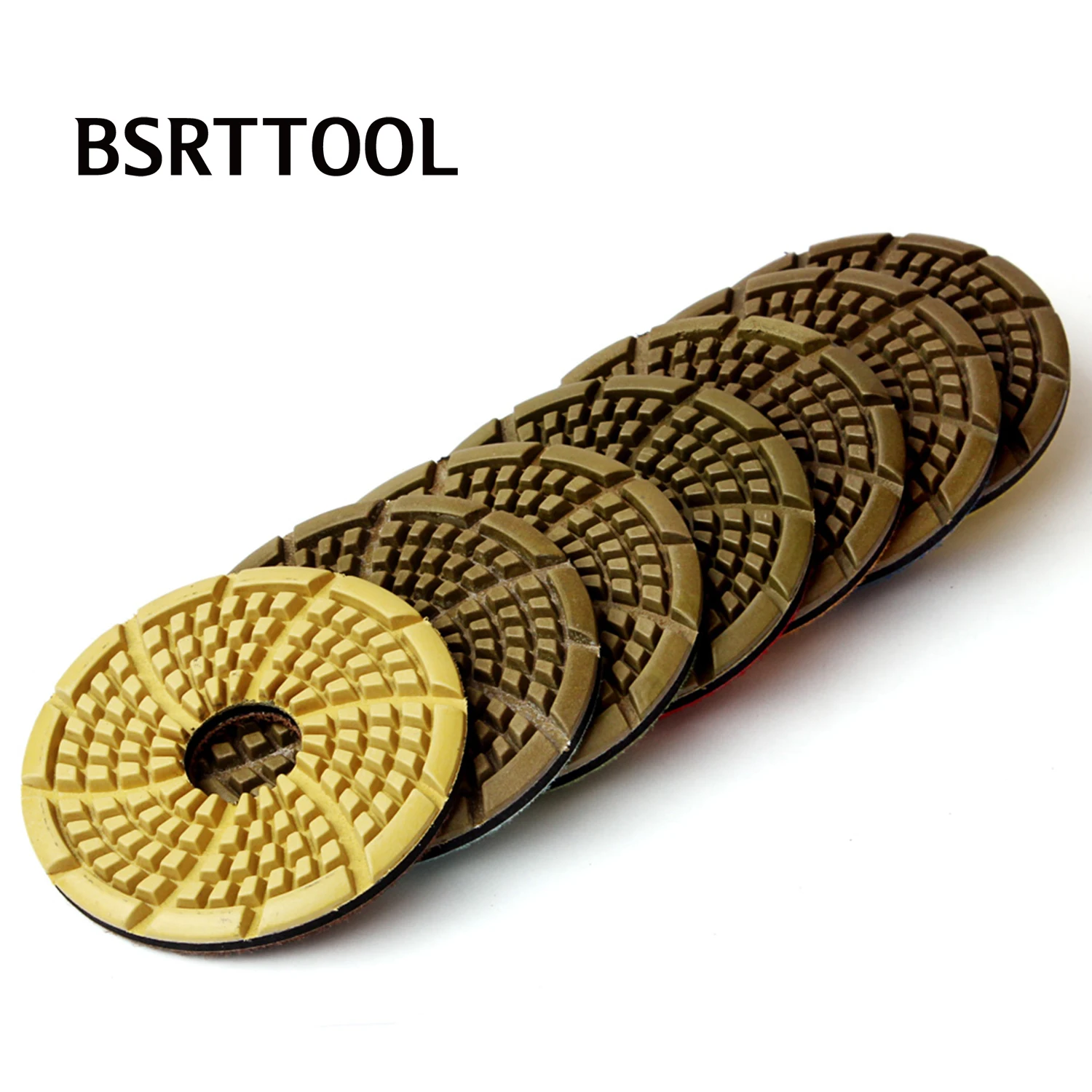 

BSRTTOOL 2PCS 3 Inch Diamond Floor Polishing Pad Concrete Plate Floor Pad Wet Use Floor Grinding Wheel