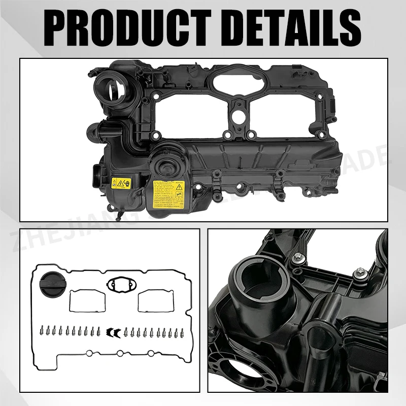 Engine Valve Cover With Gasket 11127588412 11127625477 For BMW N20 228i 320i 328i 528i xDrive X1 F10 F11 F25 X3 X4 X5 Z4 L4 2.0L