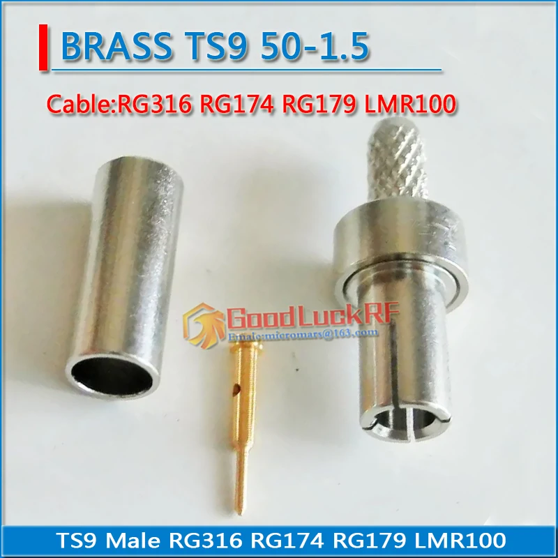 

RF Connector TS9 Male Jack Crimp for RG316 RG174 RG179 LMR100 Cable Plug Brass Straight Coaxial RF Adapters