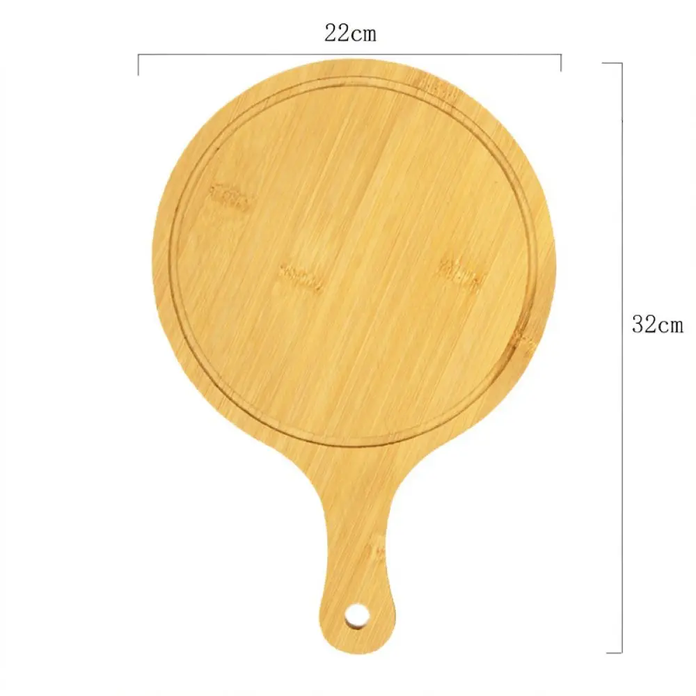 Eco Friendly Bamboo Wood Pizza Tray Round Serving Platter For Kitchen Food Display Steak Bread Plate Rustic Home Tableware