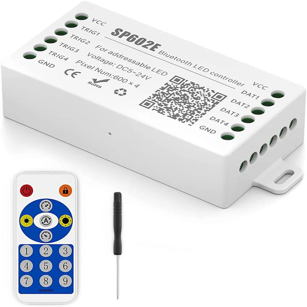 Контроллер Bluetooth для светодиодного модуля WS2812B WS2811 SP602E Пиксельная полоса Контроллер гирляндного освещения Приложение Android iOS/RF Пульт дистанционного управления