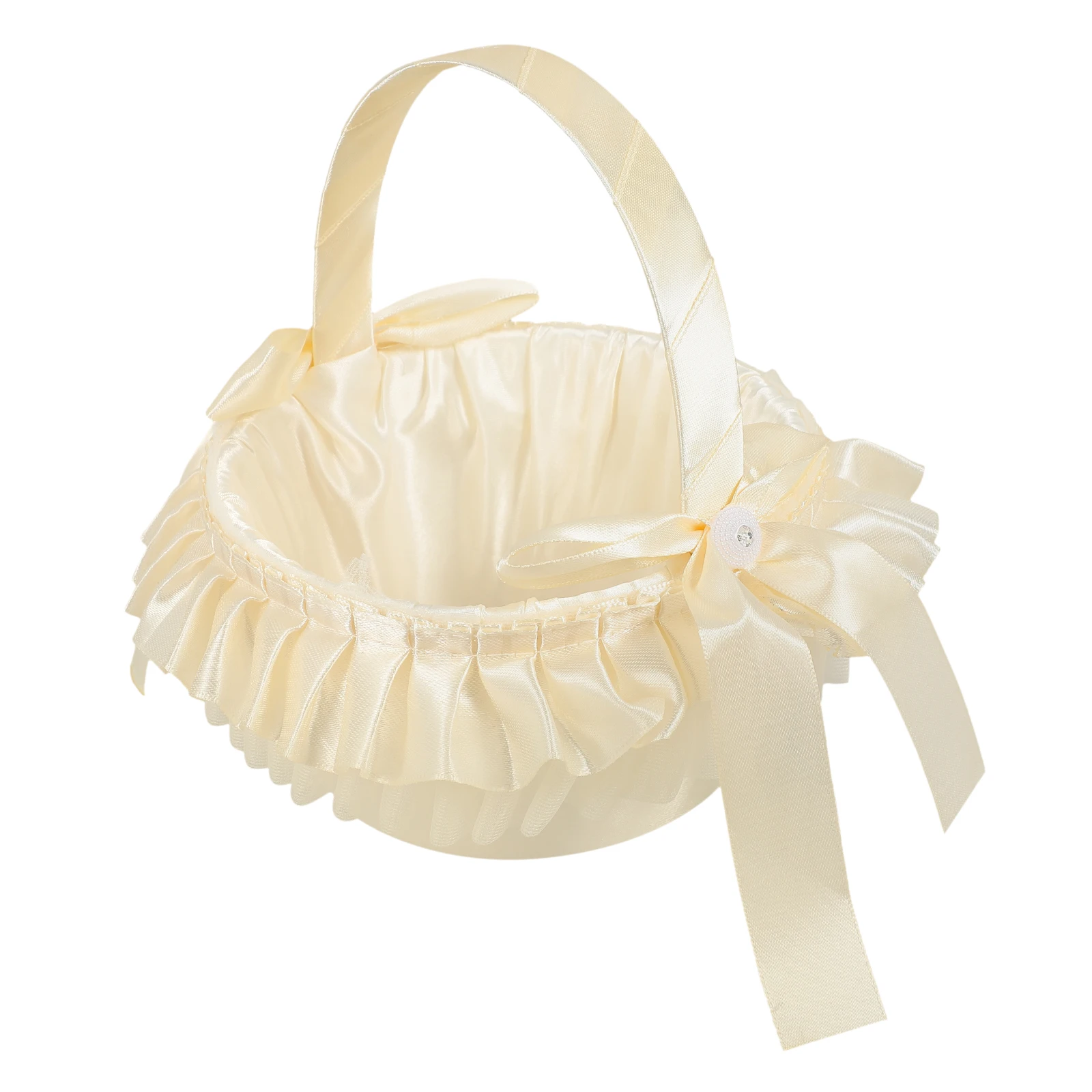 

Elegant Gold Lace Wedding Flower Girl Basket Romantic Event Decoration Supplies