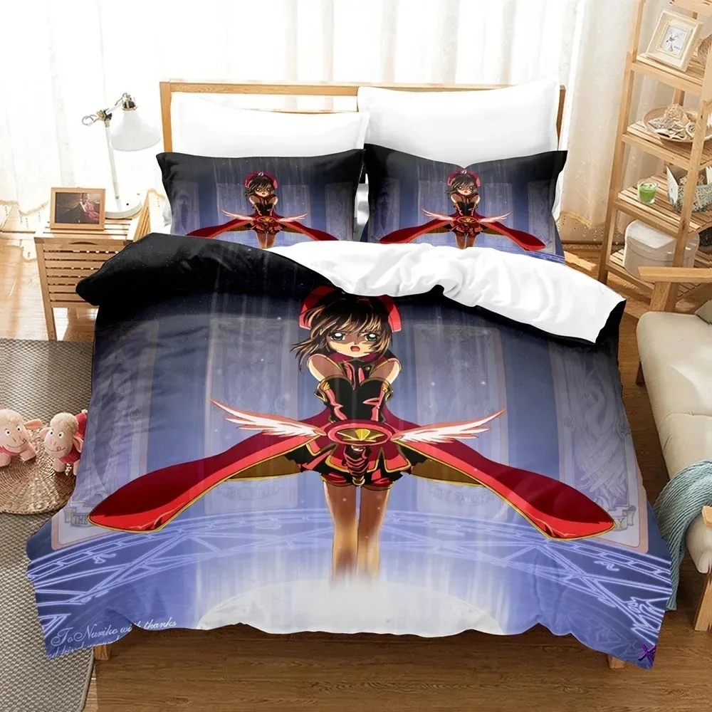 3D Print Anime Card Captor Sakura Bedding Set Boys Girls Twin Queen Size Duvet Cover Pillowcase Bed Boys Adult