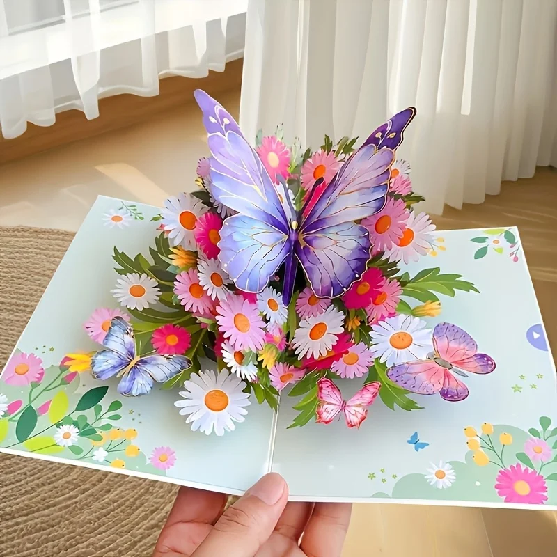 3D-Pop-Up-Grußkarte – für Geburtstage, Lehrertag, Erntedankfest, Jubiläen, Hochzeiten und Muttertag