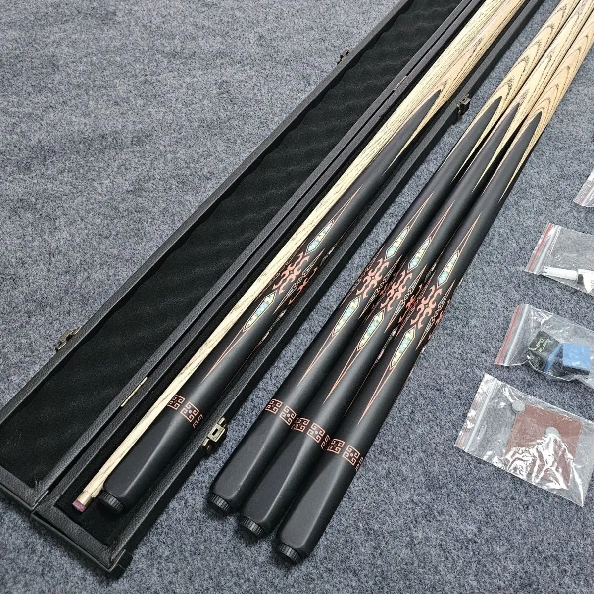 Real Shot Chinese Black Eight Small Head Billiard Club, Billiard Club Integrated Pass Rod Entry 10MM Member Rod