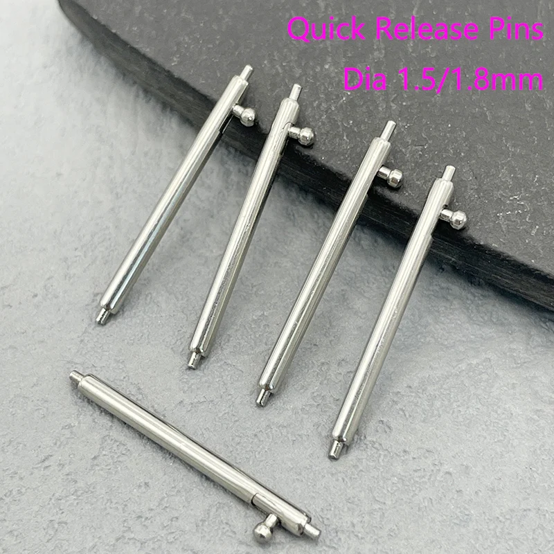 Dia 1.5mm/1.8mm Quick Release Pins 10/20Pcs Watchband Pin Tip 0.8mm Fit for Width 10mm-26mm Watch Band Stainless Steel Links