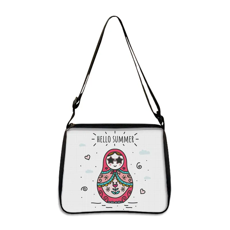 Matryoshka Dolls Print Handbag Ladies Russian Nesting Dolls Causal Shoulder Bags for Travel Tote Bag Portable Shopping Bags Gift