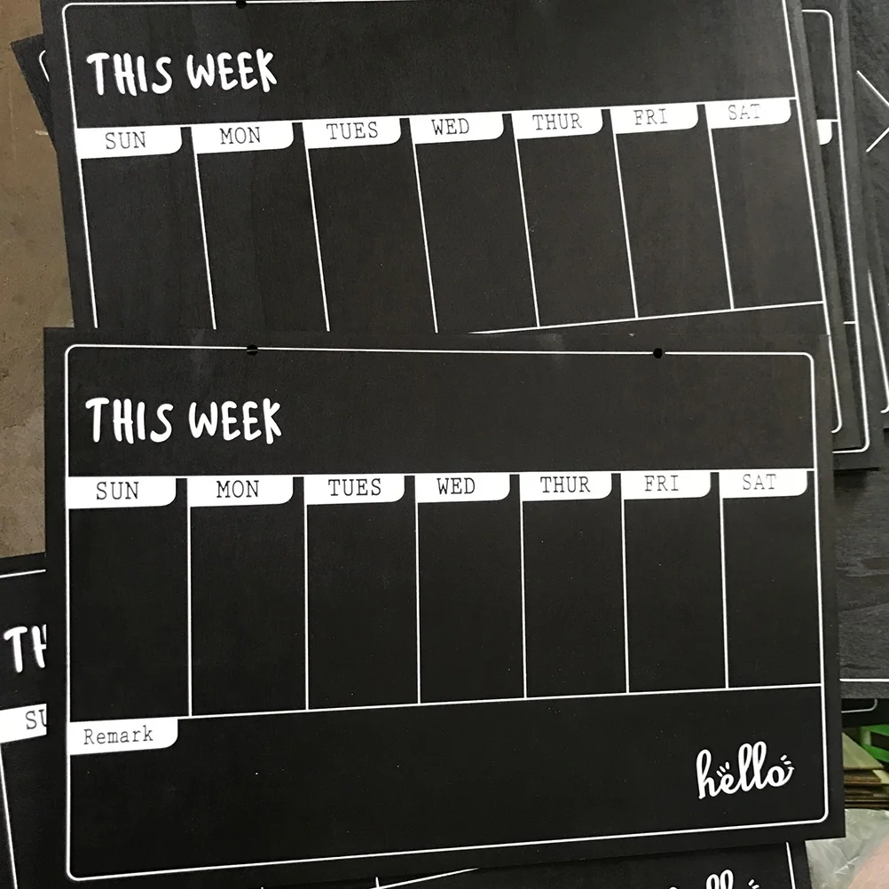 Imagem -03 - Pequeno e Fresco Blackboard Chalk Wooden Weekly Planner Chalkboard Calendário Pendurado