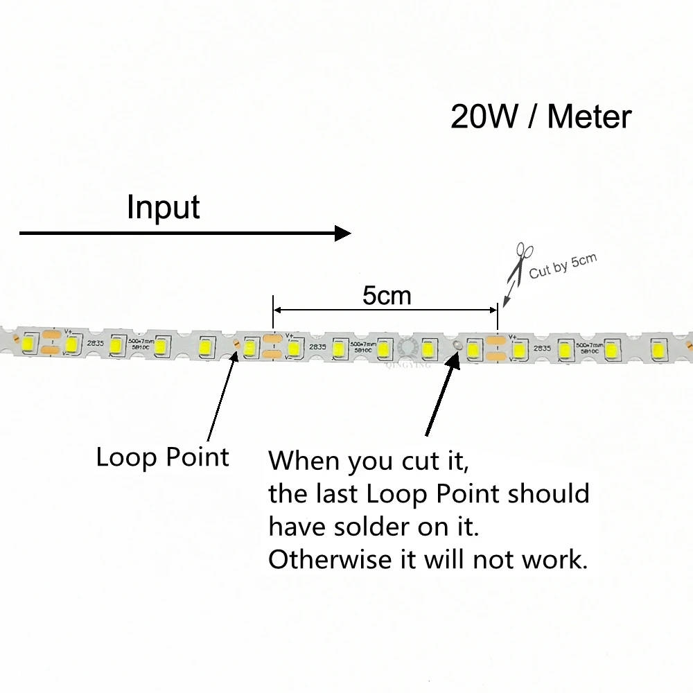 5m/reel High lumen SMD2835 LED Strip S Type 5B10C 100D/m 2Pin 220-260mA 3000K 4500K 6500K Constant Current Flexible Light Tape