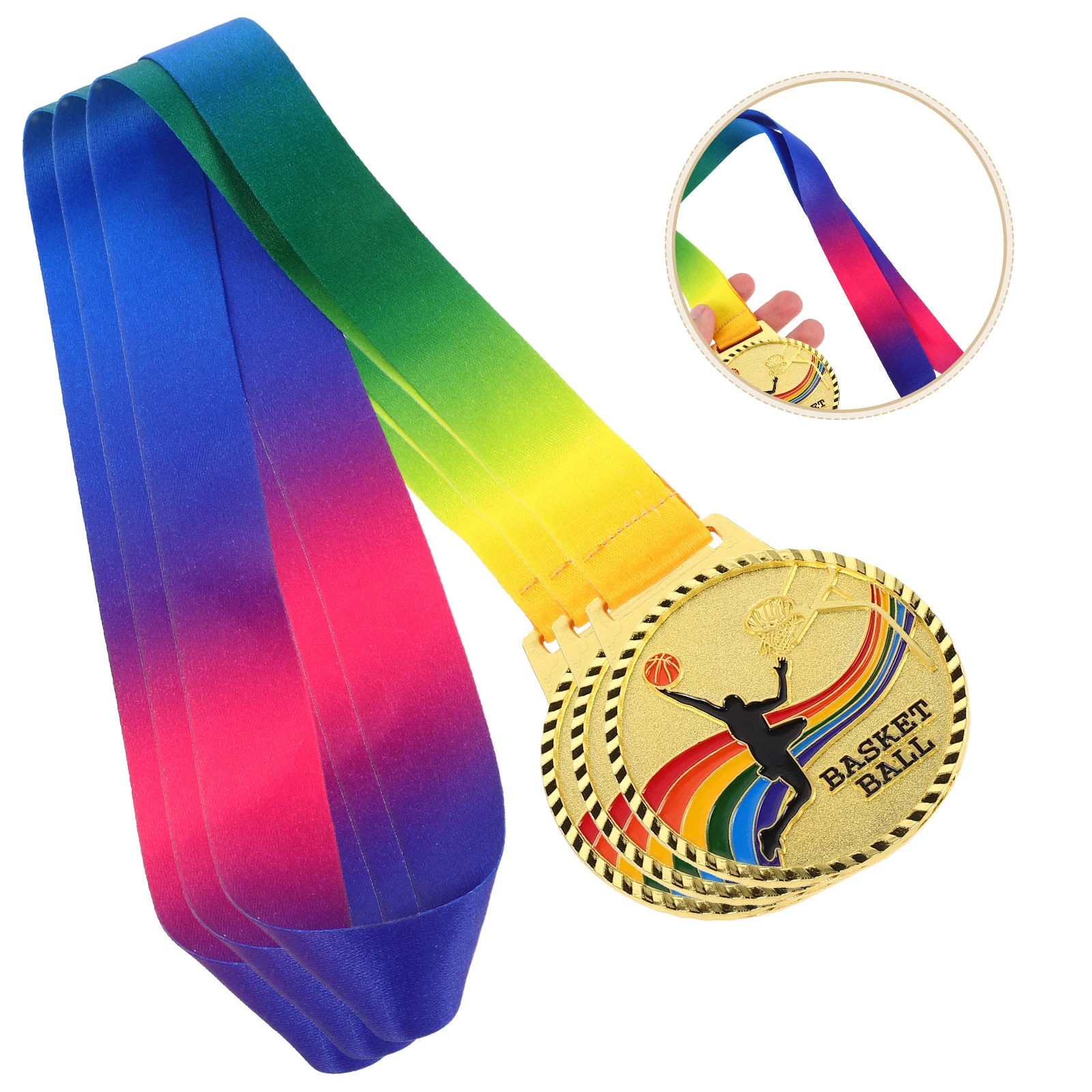 

3 шт., баскетбольная награды, золотая медаль, цинковый сплав, прочные медали для распознавания призов для спортивных мероприятий для детей, сувениры для вечеринок
