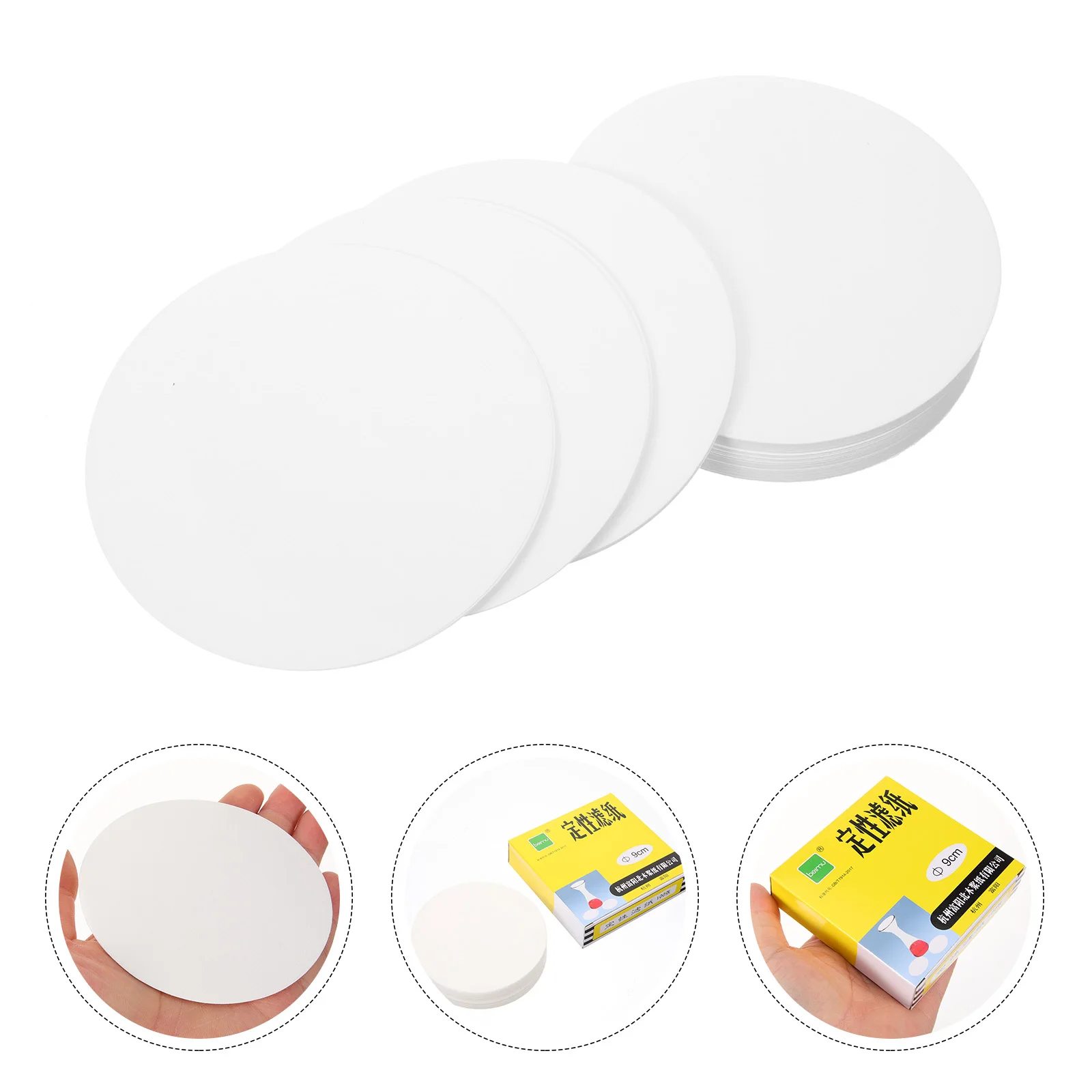 

100 Pcs Qualitative Filter Laboratory 9cm Chemical Analysis Cotton Fiber Absorbing Paper Experiment Absorbent