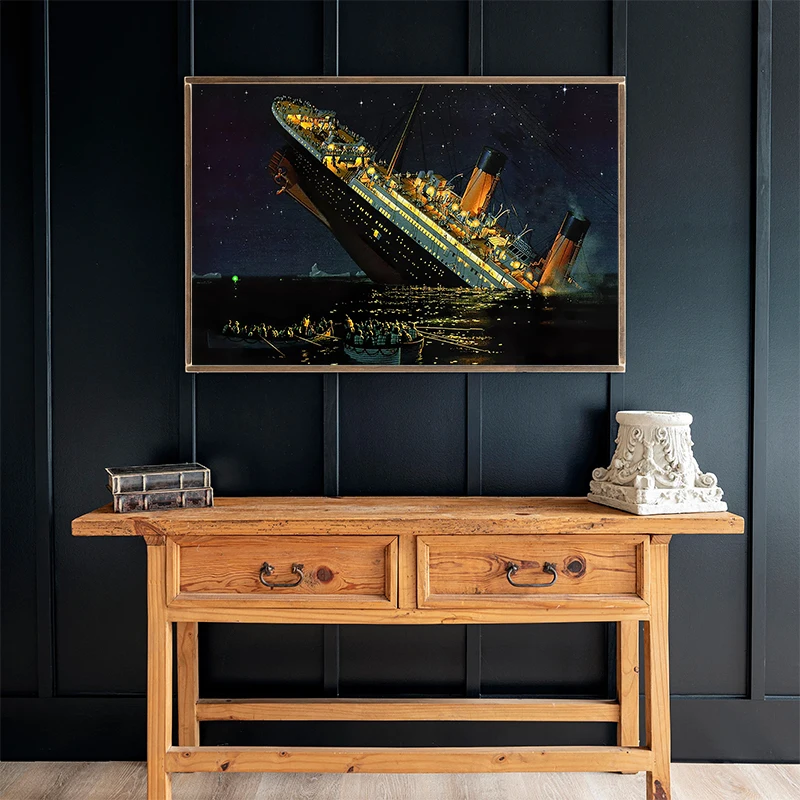 The Boat in Titanic Ship Shipwreck Classic Movie Canvas Painting Poster and Print Wall Art Picture for Living Room Home Decor