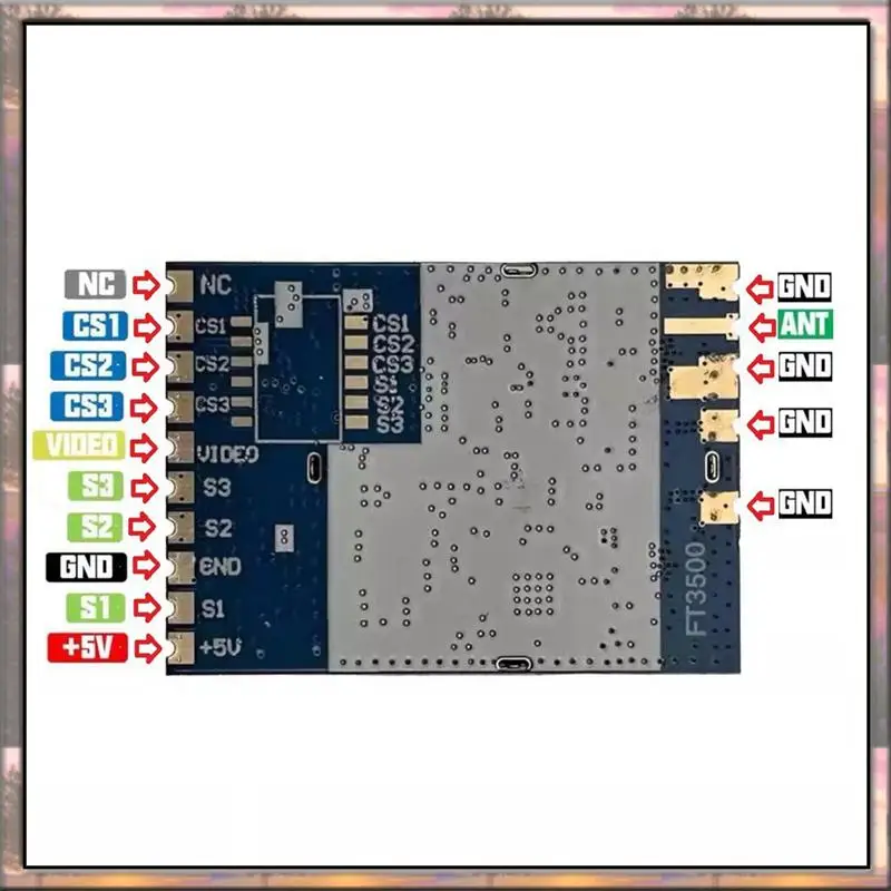 3.3G FT3500 VRX Receiver Module 64CH FPV Analog Video Receiver Module 3060-3500Mhz Forfpv RC Racing Drone