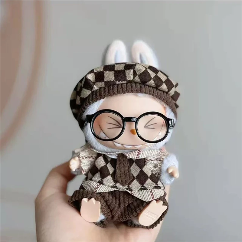 Für 15 17 cm Labubu Puppe Maillard Farbe Braun College Stil Hemd Weste Outfit Kleidung Herbst Kleidung Hut Schuhe Set Zubehör