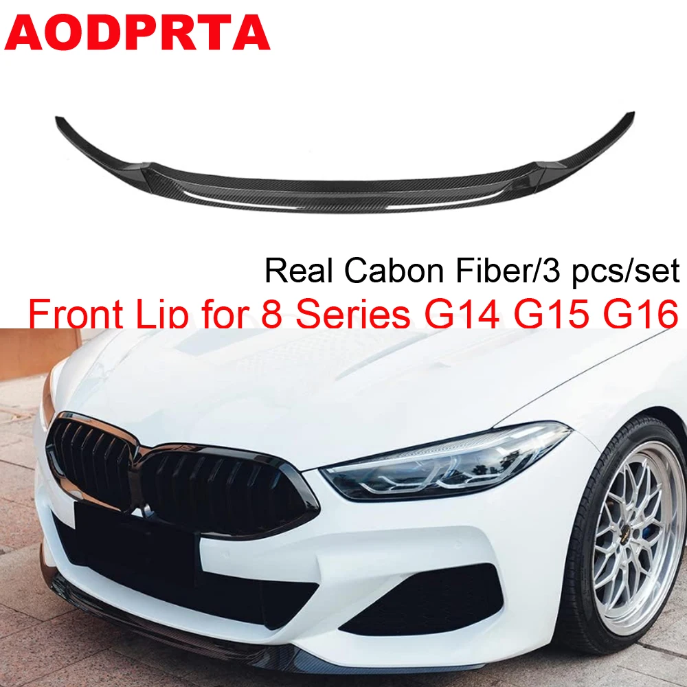 

Real Carbon Fiber Front Lip + Front Splitter Fits for BMW 8 Series G14 G15 G16 850i 2018-2023 Bumper Car Styling