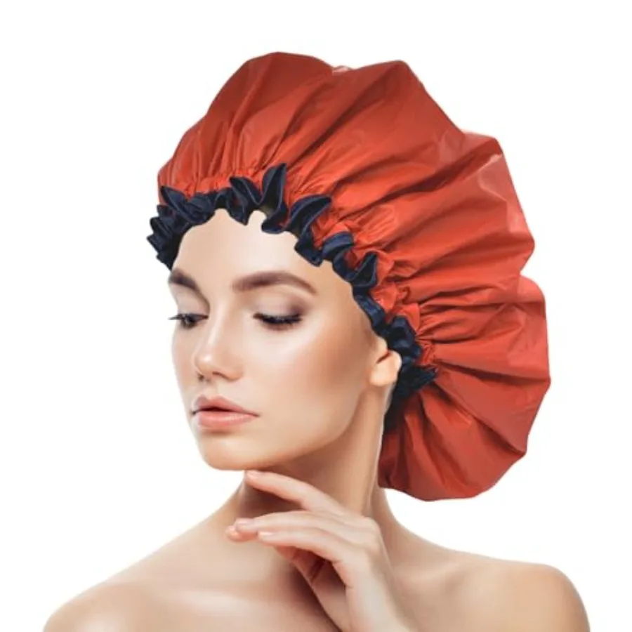 

Premium Collection Super Jumbo Shower Cap for Braids Double-Layer Satin Waterproof Reusable Bonnet Sleep Cap