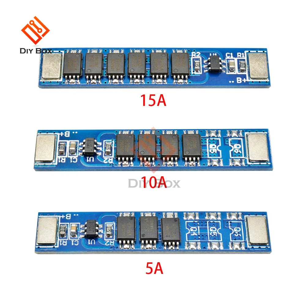 5pcs/lot BMS 1S 5A 10A 3.7V 15A 3 4 5 MOS Lithium 18650 Battery Charge Board PCB PCM for Lithium Battery Pack Cell Charging