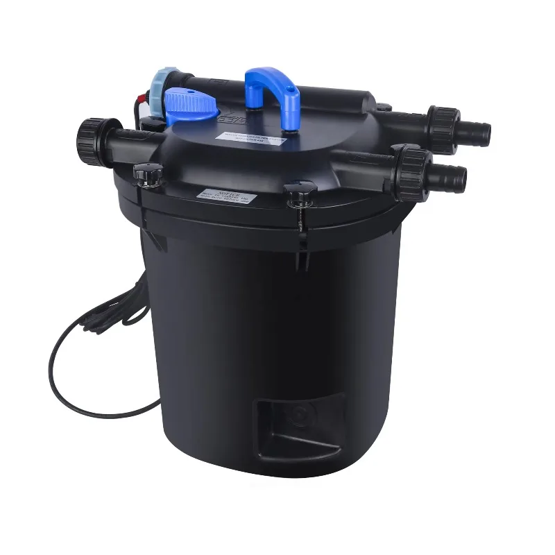 Pond and garden fish pond filters with sponges and filter balls