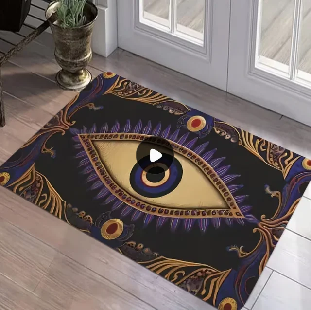Retro Evil Eye Door Mat Carpet Welcome Mat Suitable for Home and Outdoor Decoration Entrance Bedroom Balcony Home Decoration