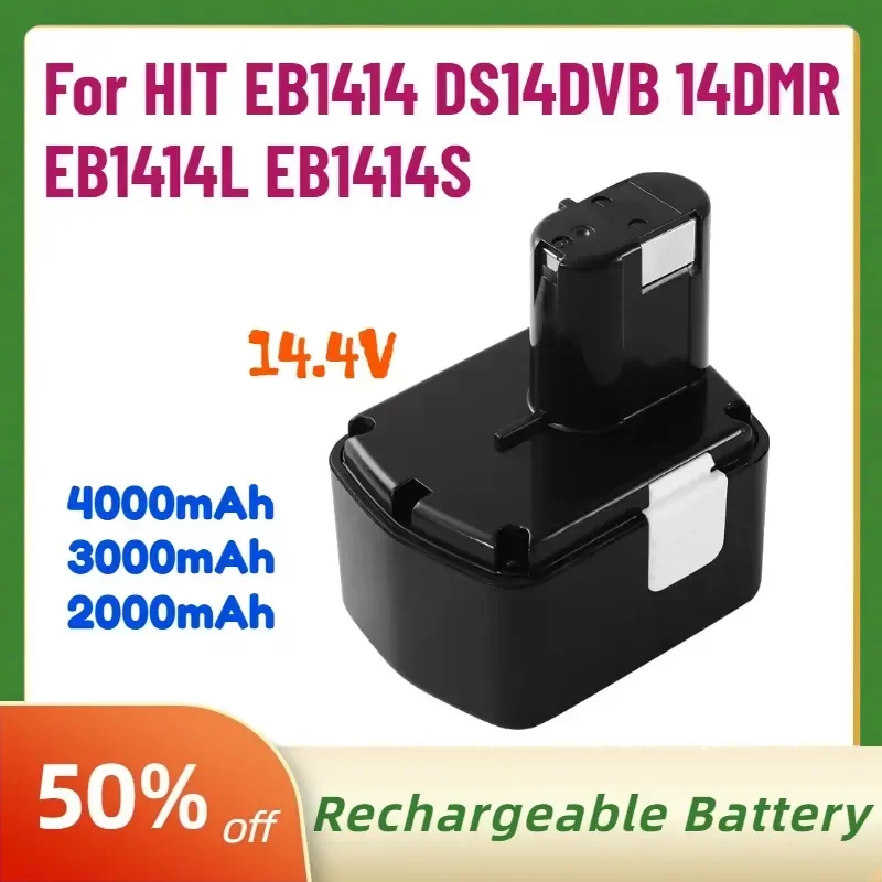 

High-Quality 14.4V 4000mAh Battery for HIT EB1414 DS14DVB 14DMR EB1414L EB1414S Electric Drill Ni-Cd Ni-MH Rechargeable